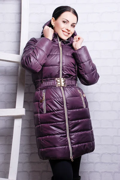 Woman in winter trendy coat — Stock Photo, Image