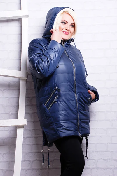 Blond woman in winter coat — Stock Photo, Image