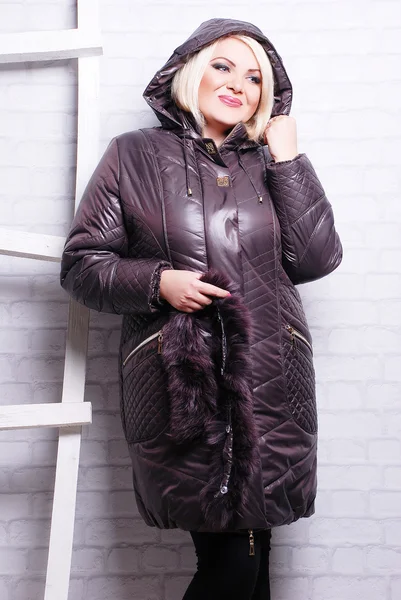 Blond woman in winter coat — Stock Photo, Image