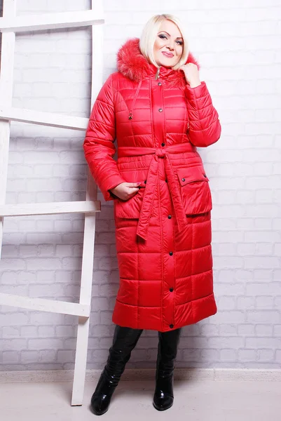 Blond woman in winter coat — Stock Photo, Image