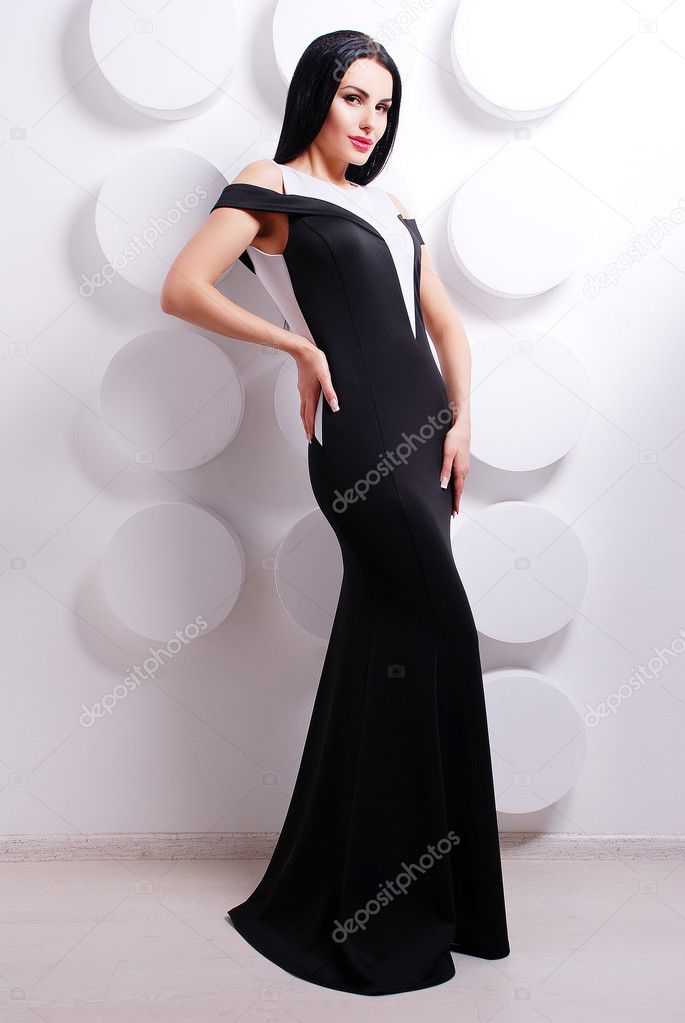 Beautiful woman in elegant  dress