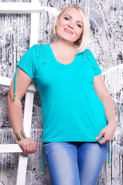 Plus size woman in casual clothes — Stock Photo, Image