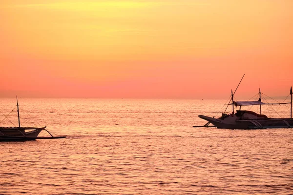 Boracay Philippinen Januar 2020 Sonnenuntergang Auf Der Insel Boracay Segeln — Stockfoto