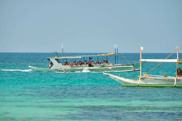 Playa Blanca Vacía Isla Boracay Durante Día Hay Turistas Chinos — Foto de Stock