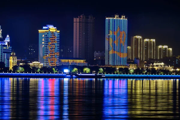 Blagoveshchensk Rosja Czerwca 2020 Widok Chińskie Miasto Heihe Nasypu Miasta — Zdjęcie stockowe