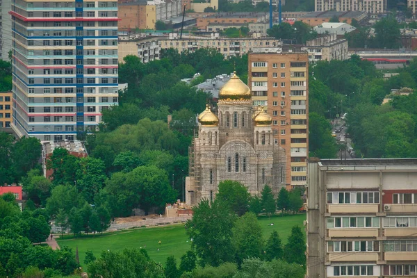 Вид Гостиницы Космос Здания Города Москвы Окрестности Вокруг Вднх Останкинской — стоковое фото