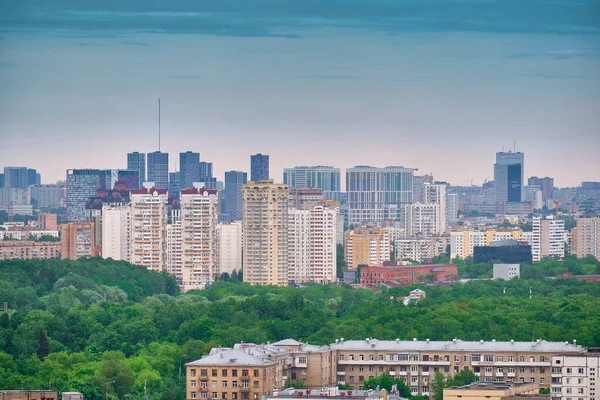 View Cosmos Hotel Buildings City Moscow Surroundings Vdnkh Ostankino Tower — Stock Photo, Image