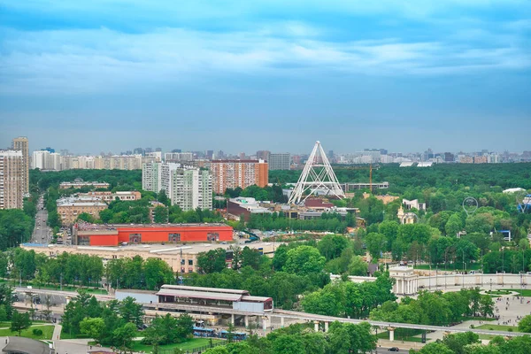 View Cosmos Hotel Buildings City Moscow Surroundings Vdnkh Ostankino Tower — Stock Photo, Image