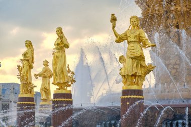 Moskova, Rusya - 27 Mayıs 2021: Ulusal ekonominin başarıları sergisi.