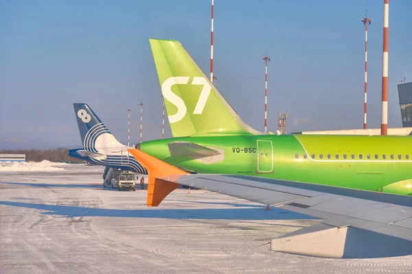 Vladivostok Russia Jan 2021 Aircraft Airbus A320Neo Brb Airline Lands — Stock Photo, Image