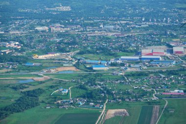 Bahar manzarasının en üst görüntüsü.