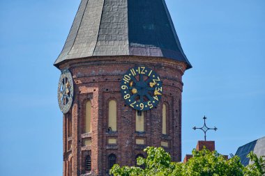 Kaliningrad, Rusya - 31 Mayıs 2021: Kanta Adası 'ndaki Kalininingrad Katedrali.