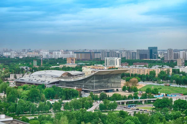 Moskva Ryssland Maj 2021 Utsikt Från Cosmos Hotell Byggnaderna Staden — Stockfoto