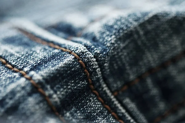 Jeans Denim Texture Close Focus Only One Point Soft Blured — Stock Photo, Image