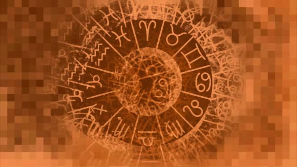 Zodiaco Astrología Patrón Horóscopo Textura Fondo Diseño Gráfico — Vídeo de stock