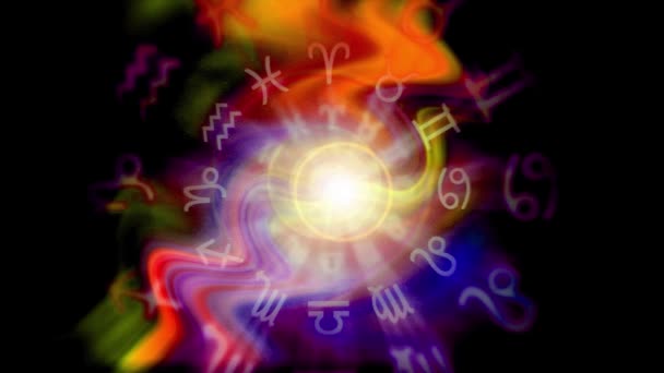 占星术星座背景银河魔法符号 — 图库视频影像