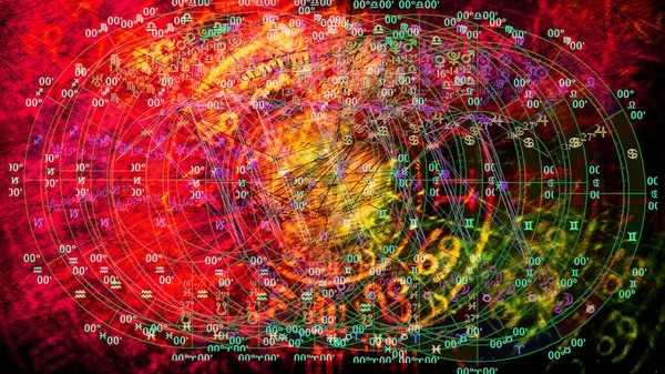 Astrologi Horoskop Mönster Struktur Bakgrund Grafisk Design — Stockfoto