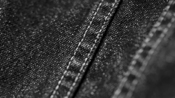 Negro Jeans Denim Textura Cerca Enfoque Solo Punto Fondo Pantalla —  Fotos de Stock