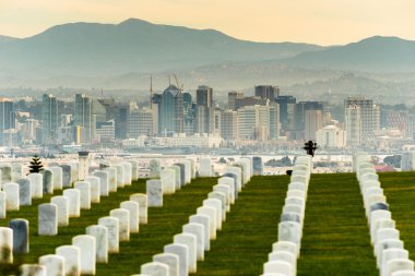 Military Cemetery Sand Diego California Skyline clipart