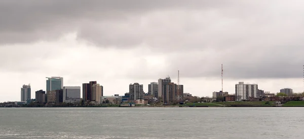 Windsor Canada centrum stad Skyline Casino Detroit River — Stockfoto