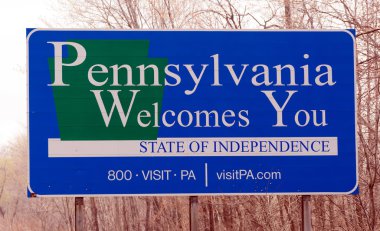 Pennsylvania Welcome Sign East Coast Highway Interstate Sign clipart