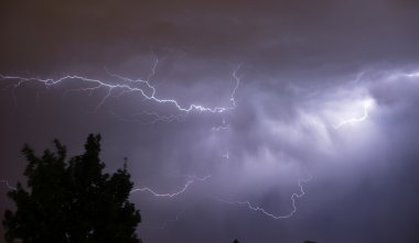 Güçlü fırtına elektrik fırtınası yıldırım çarpması enerji 