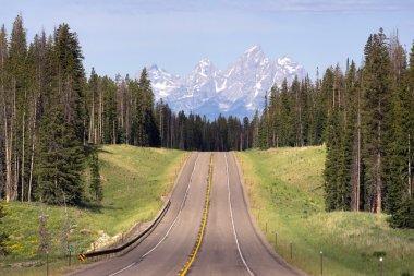 Doğu yaklaşım otoyol Grand Teton Milli Parkı için