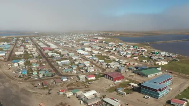 Fog Lifting Barrow Alaska Now Called Utqiagvik — Stock Video