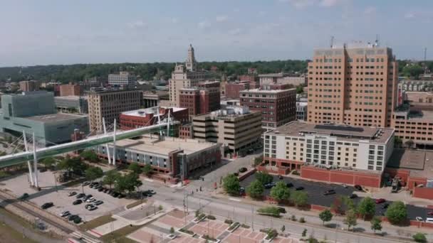 Sobre Davenport Iowa Waterfront City Center Downtown Uhd — Vídeo de Stock