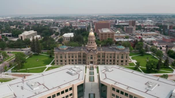 Cheyenne Wyoming Capital City Downtown Capitol Building Legislative Center — Stock video