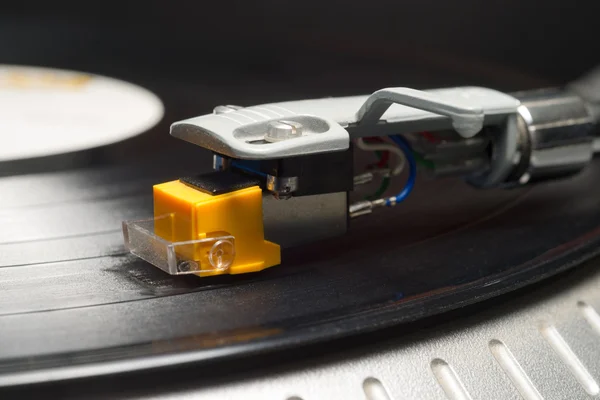 Record Player Phonograph Tone Arm Needle Vinyl Macro — Stock Photo, Image