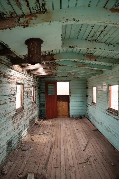 Abandoned Railroad Caboose Interior Western Ghost Town — Stock Photo, Image