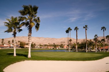 Sand Bunker Golf Course Palm Springs Vertical Desert Mountains clipart