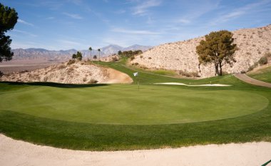 Sand Bunker Golf Course Palm Springs Vertical Desert Mountains clipart