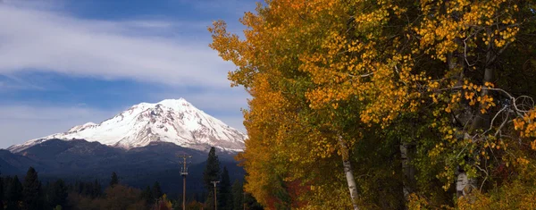 Mt Shasta Rural Fall Color California Nature Outdoor — Stock Photo, Image