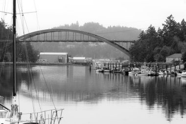 Gemilerde su Laconner Washington Swinomish nehir kanalı