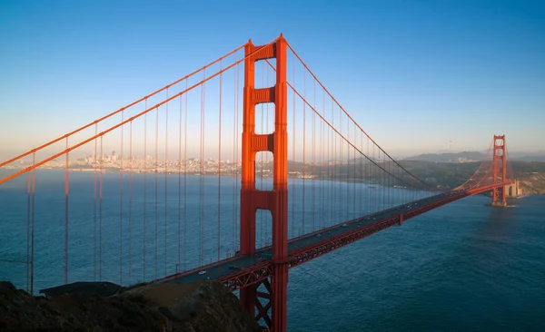 Westkust zonsondergang San Francisco Golden Gate Bridge-Stille Oceaan — Stockfoto