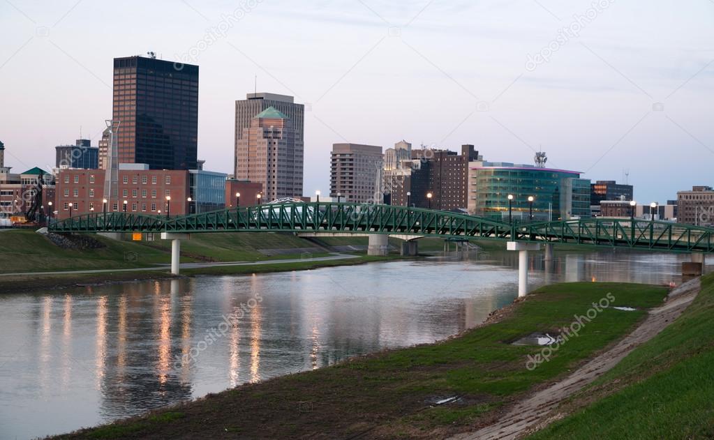 Dayton Ohio Waterfront Downtown City Skyline Miami River