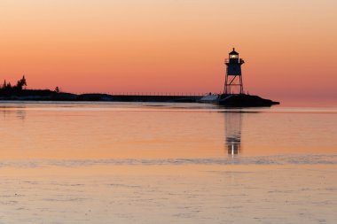 Grand Marais ışık Superior gölünün Cook County Minnesota ABD