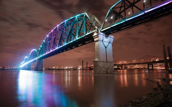 Reclaimed Railroad Tressle Big Four Bridge Rio Ohio Louisville — Fotografia de Stock