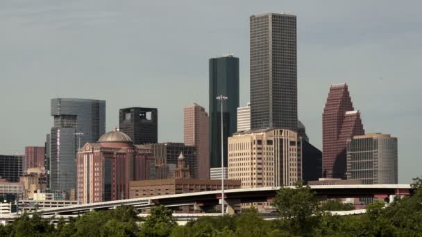 Houston Skyline Southern Texas Big City Downtown Metropolis — Stock Video