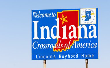 Welcome to Indiana Sign Crossroads of America clipart