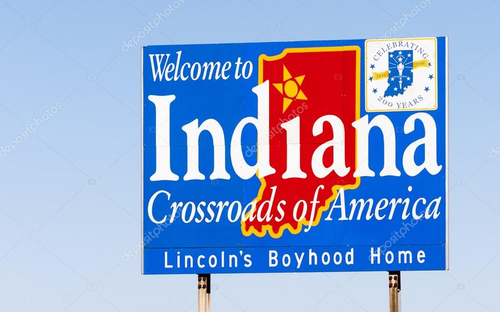 to Indiana Sign Crossroads of America — Stock Photo © cboswell