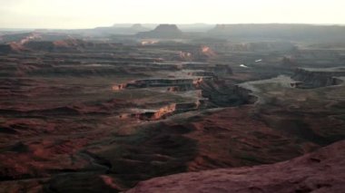 Günbatımı Soda yayları Havzası yeşil nehir Canyonlands Milli Parkı