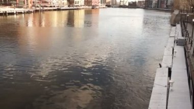 Menomonee Nehri kanalı şehir şehir manzara Milwaukee