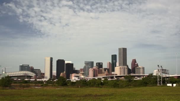 Houston Skyline Sur de Texas Big City Downtown Metropolis — Vídeo de stock