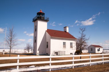 Sand Point Lighthouse Nautical Beacon Escanaba Lake Michigan clipart