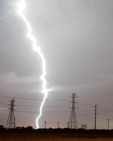 Huge Lightning Bolt Strike Storm Chaser Gulf of Mexico — Stock Photo, Image