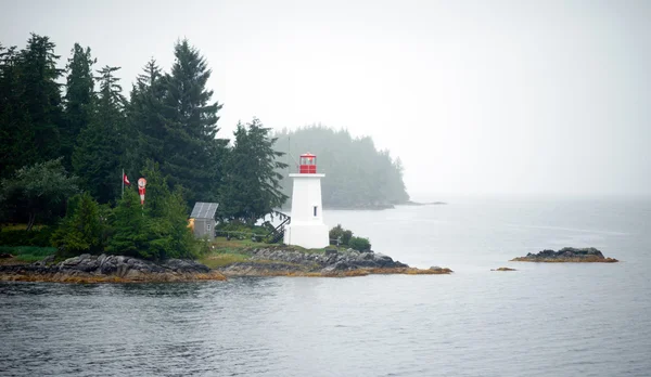 Foggy Conditions Inside Passage Lighthouse Canadian Ground — Stock Photo, Image
