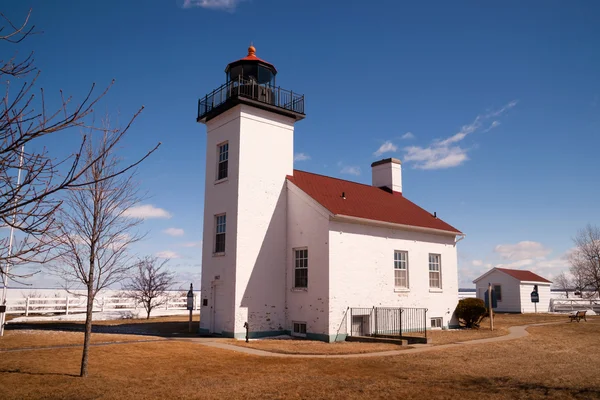 Homok Point világítótorony Escanaba, Michigan kis öböl De Noc — Stock Fotó